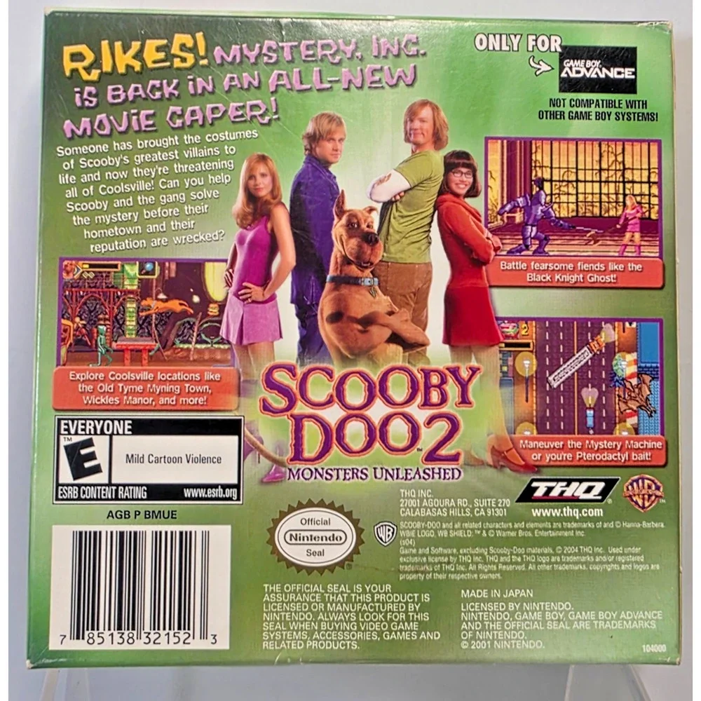 Scooby Doo 2 Monsters Unleashed (2004) Nintendo GBA Gameboy Advance COMPLETE